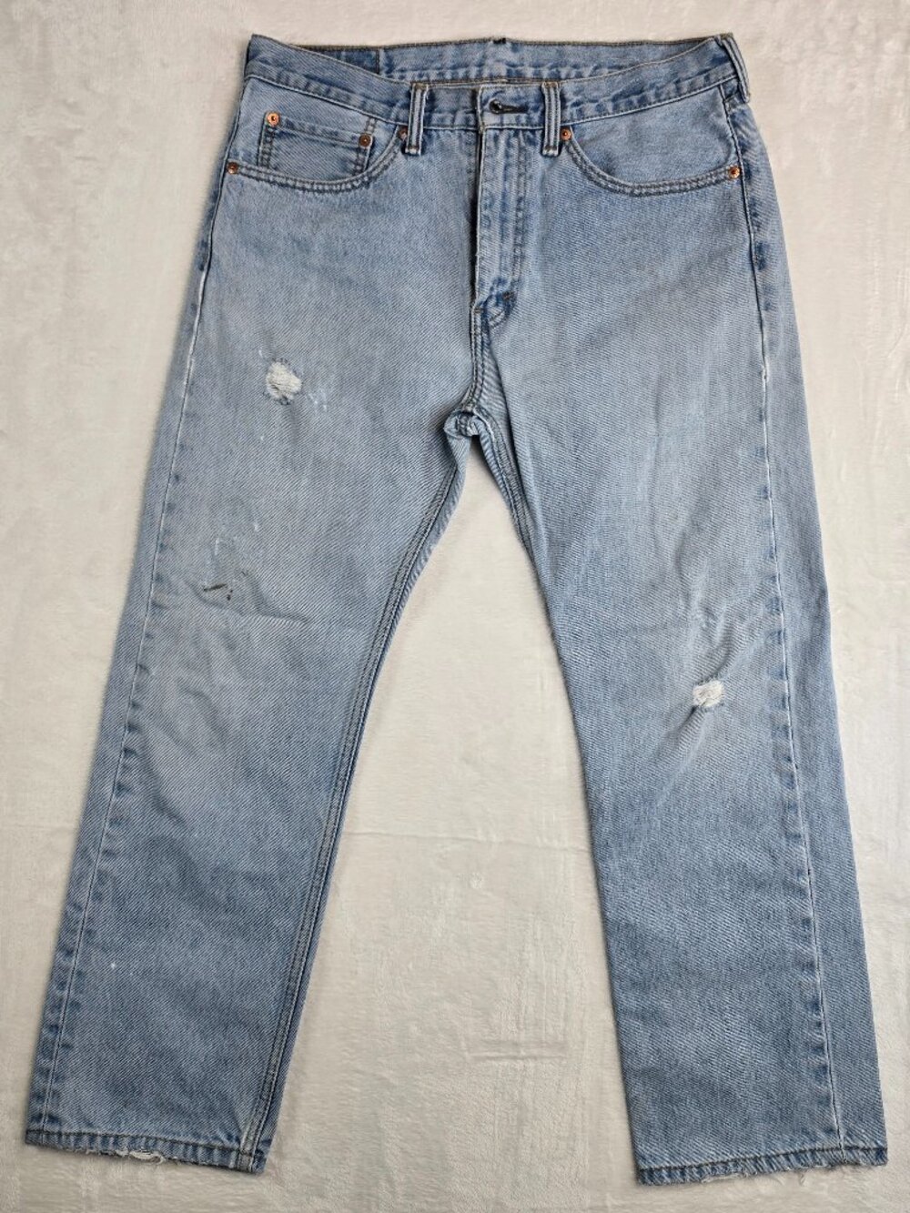 Levis 505 Mens 34x29 Regular Fit Classic Denim Jeans Medium Wash